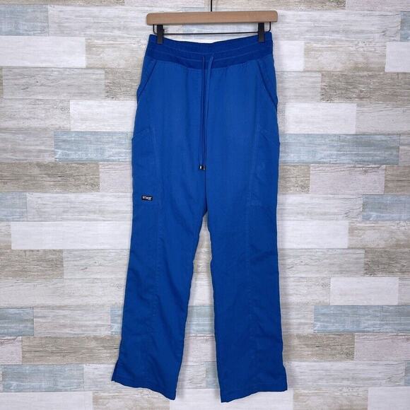Greys Anatomy Avana Scrub Pants Blue Drawstring 4 Pockets GRP119 Womens Small - Picture 2 of 8